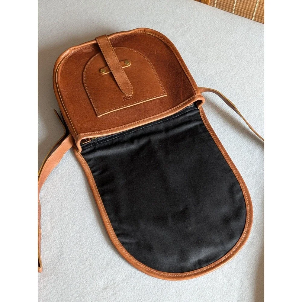 J.W. Hulme Co. Medium Belmont Leather Crossbody Saddle Bag | Made in USA